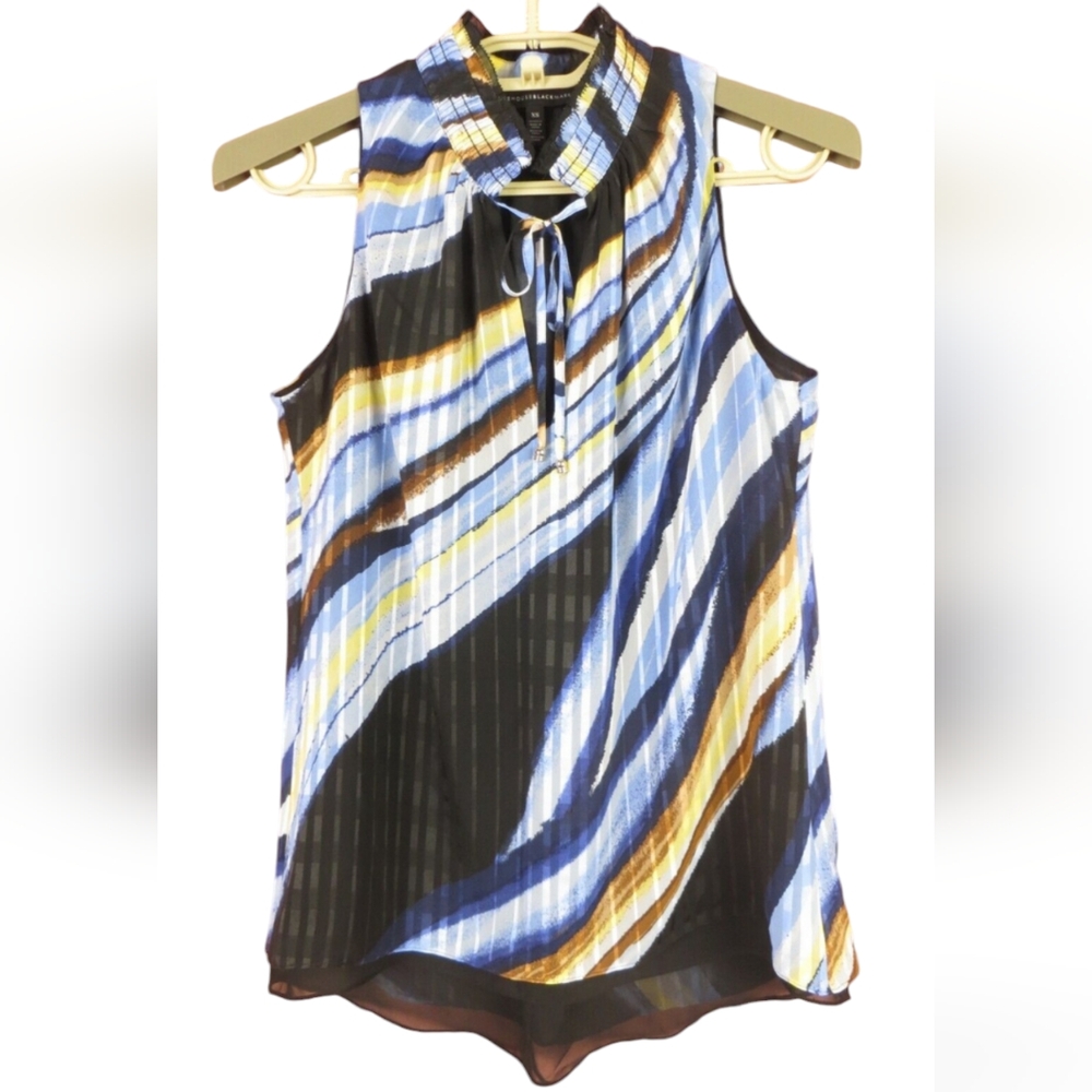 White House Black Market Top, Sleeveless Blouse, Black, Size Medium